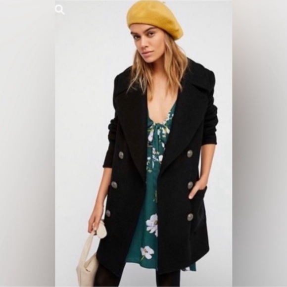 Free People Wool Peacoat Double Breasted Coat - Picture 1 of 9